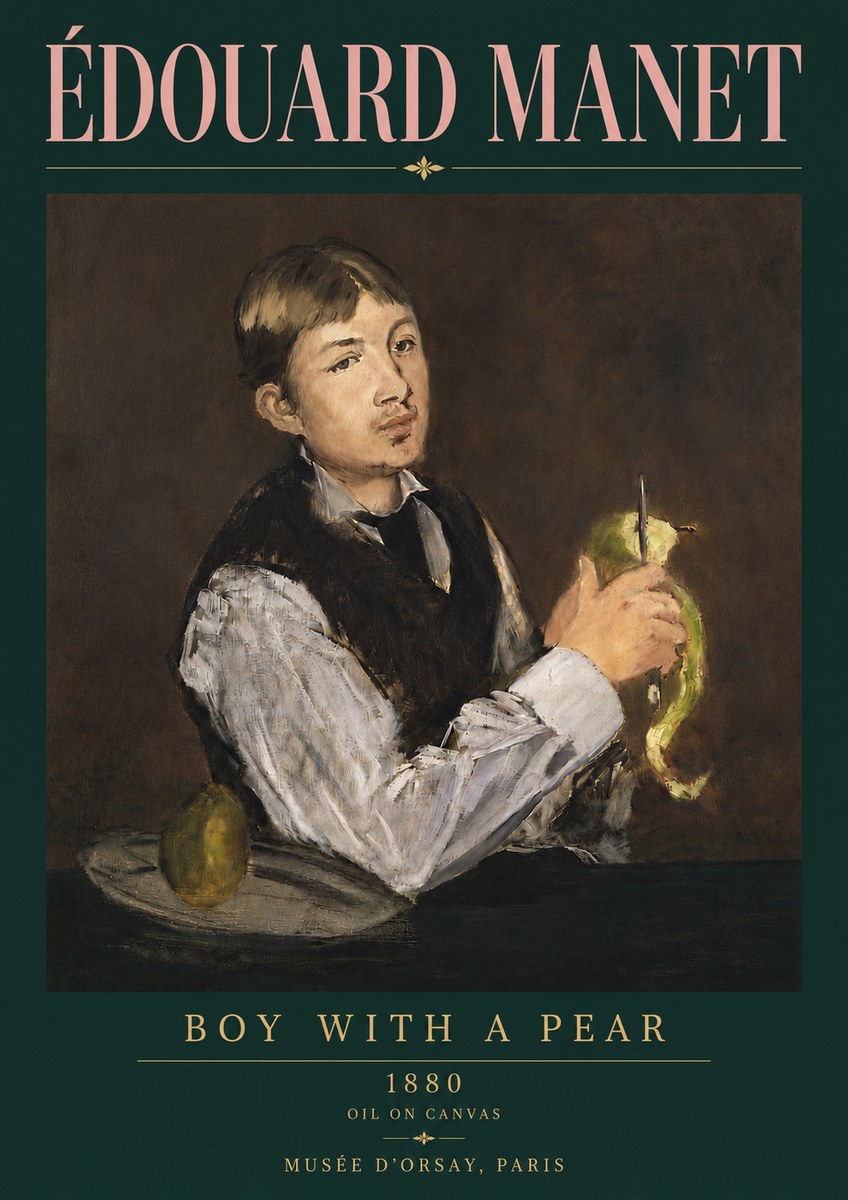 Édouard Manet Boy with a Pear No4 - Póster