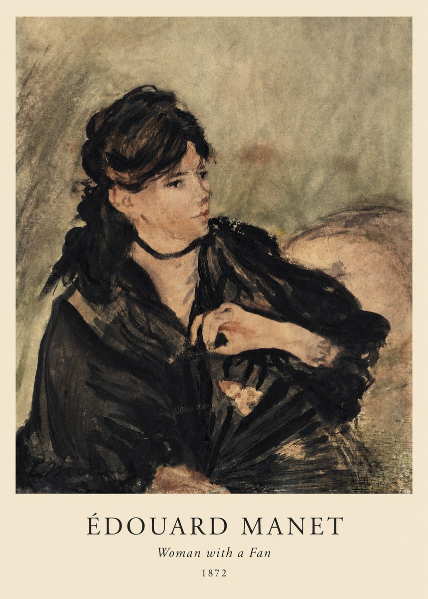Édouard Manet Woman with a Fan No1 - Póster