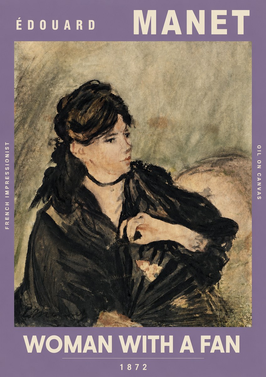 Édouard Manet Woman with a Fan No4 - Póster
