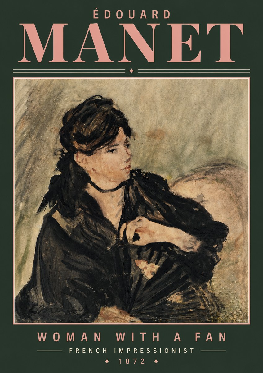 Édouard Manet Woman with a Fan No6 - Póster
