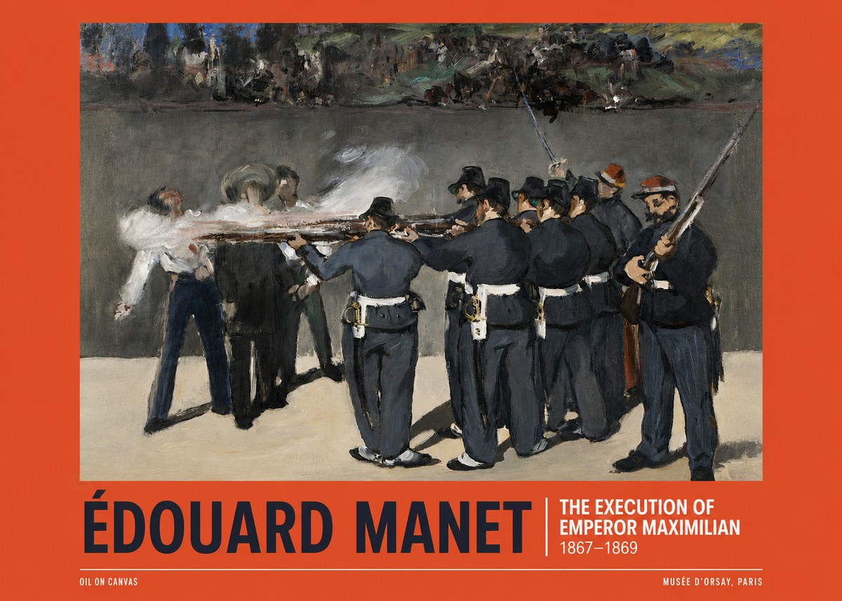 Édouard Manet The Execution of Emperor Maximilian No6 - Póster