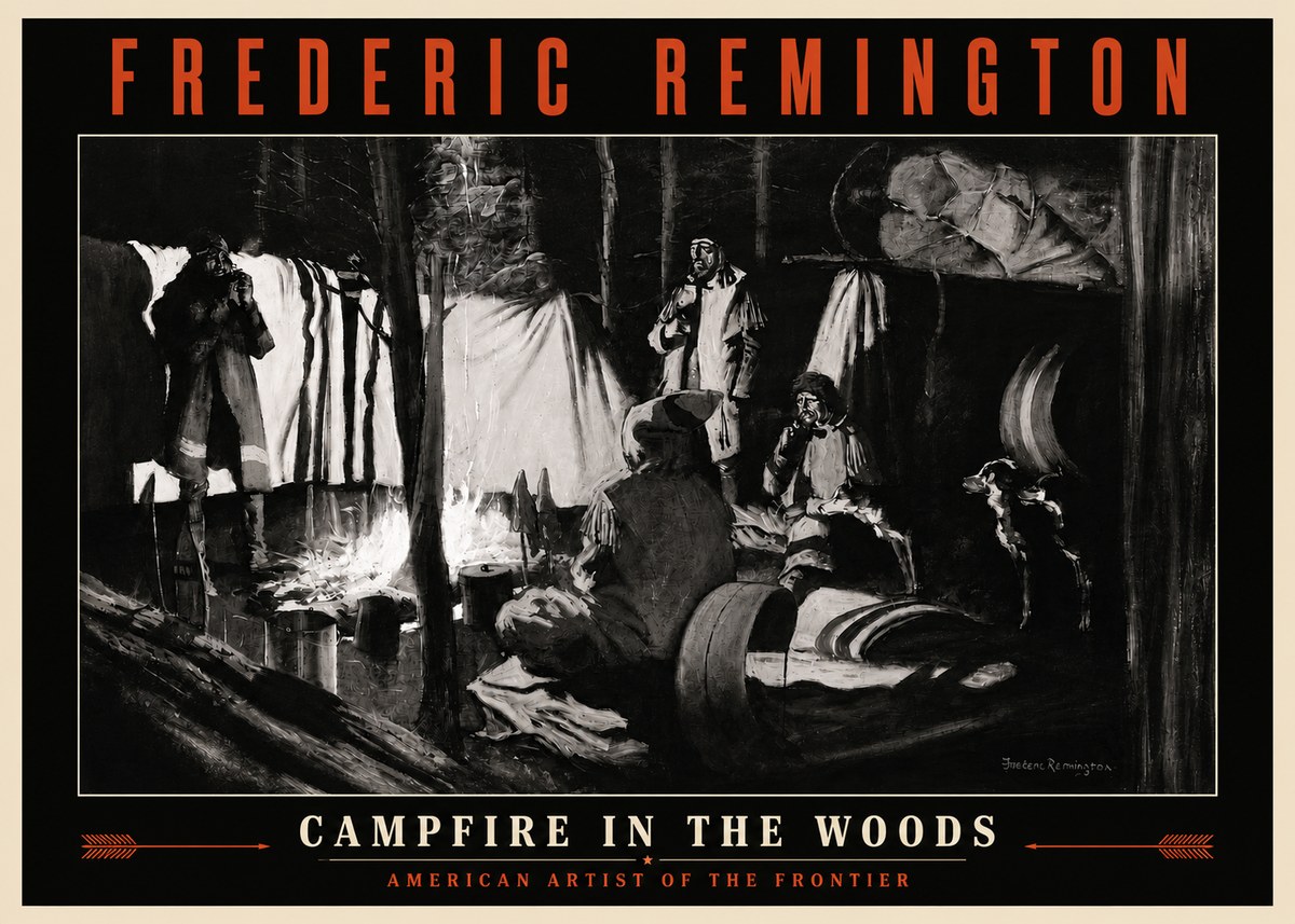 Frederic Remington A Trapper's Camp No4 - Póster