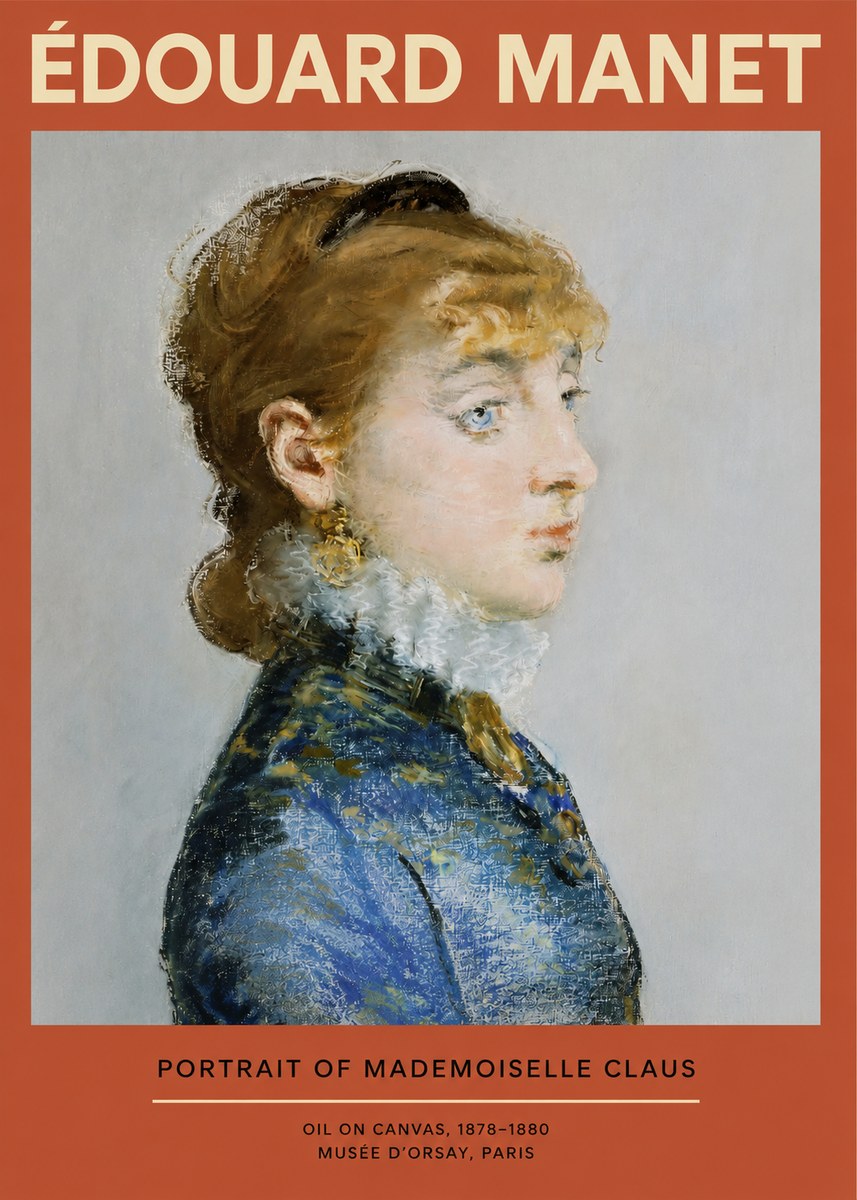 Édouard Manet Portrait of Mademoiselle Claus No2 - Póster