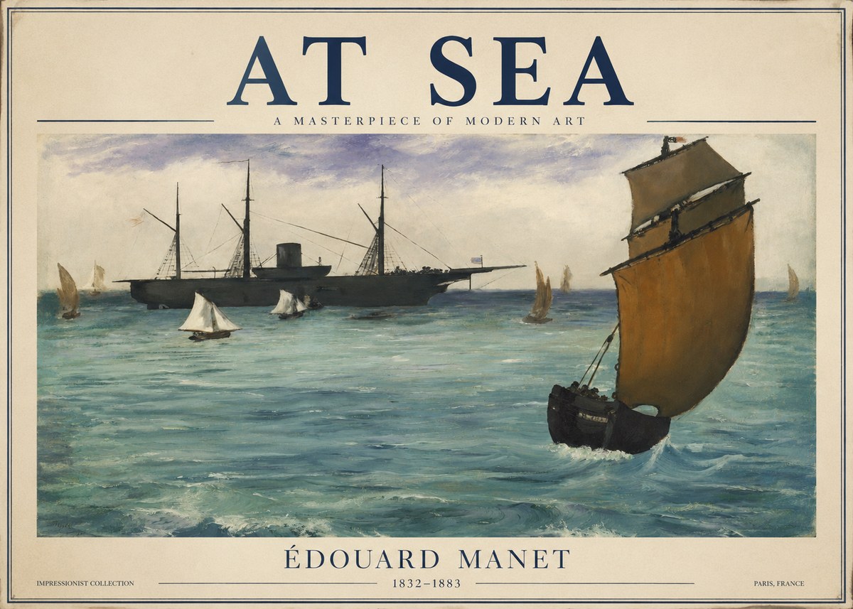 Édouard Manet At Sea No1 - Póster