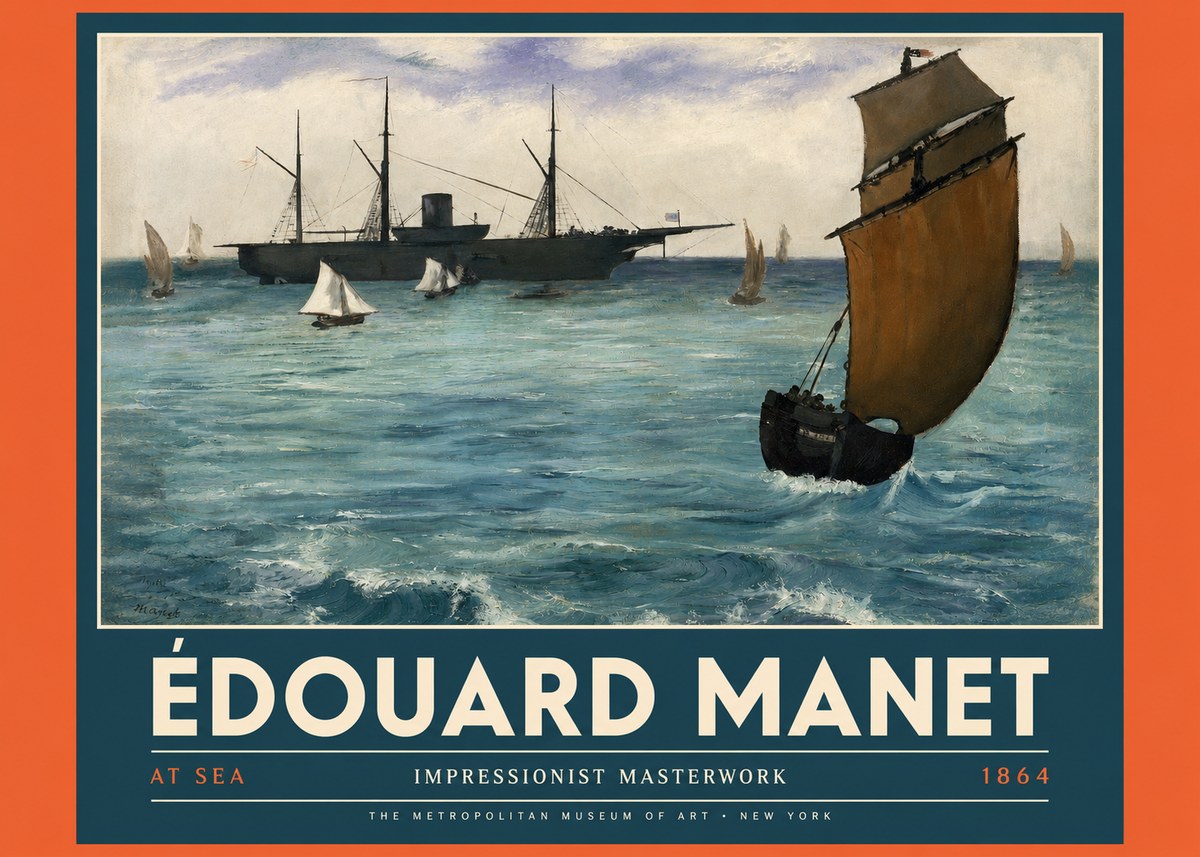 Édouard Manet At Sea No4 - Póster