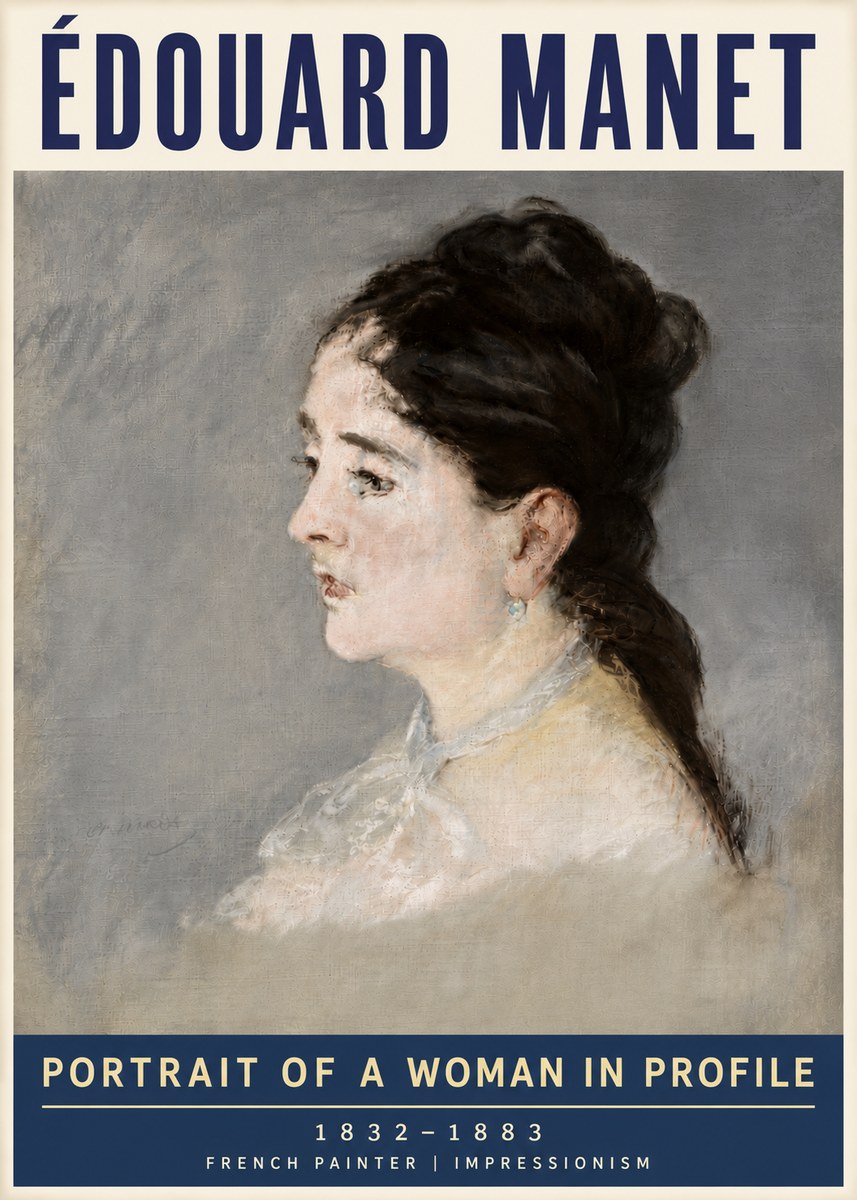 Édouard Manet Portrait of a Woman in Profile No6 - Póster