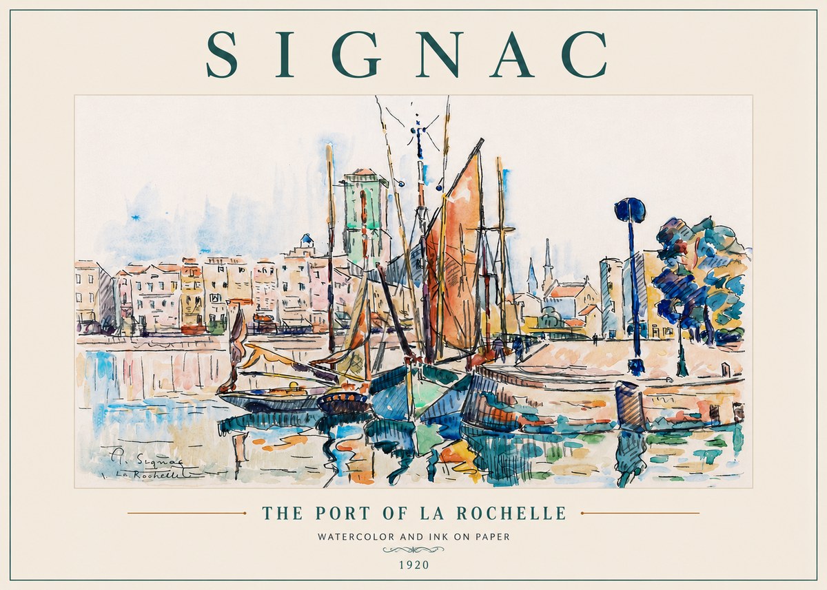 Signac The Port of La Rochelle No6 - Póster