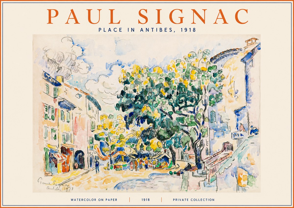 Signac Place in Antibes, 1918 No2 - Póster