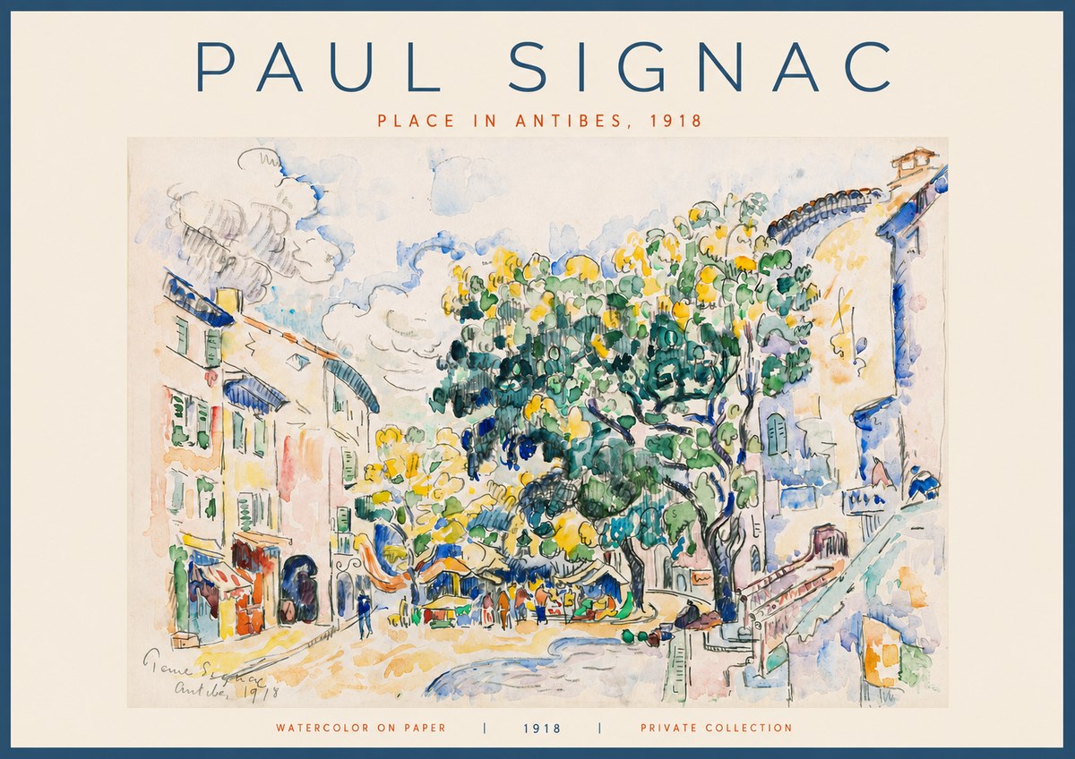 Signac Place in Antibes, 1918 No4 - Póster