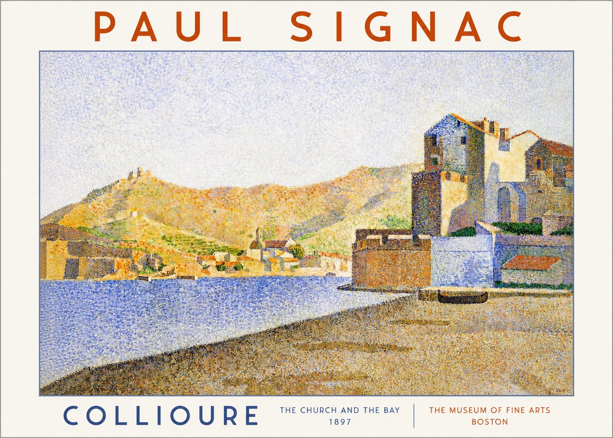 Signac Collioure - the Church and the Bay No2 - Póster