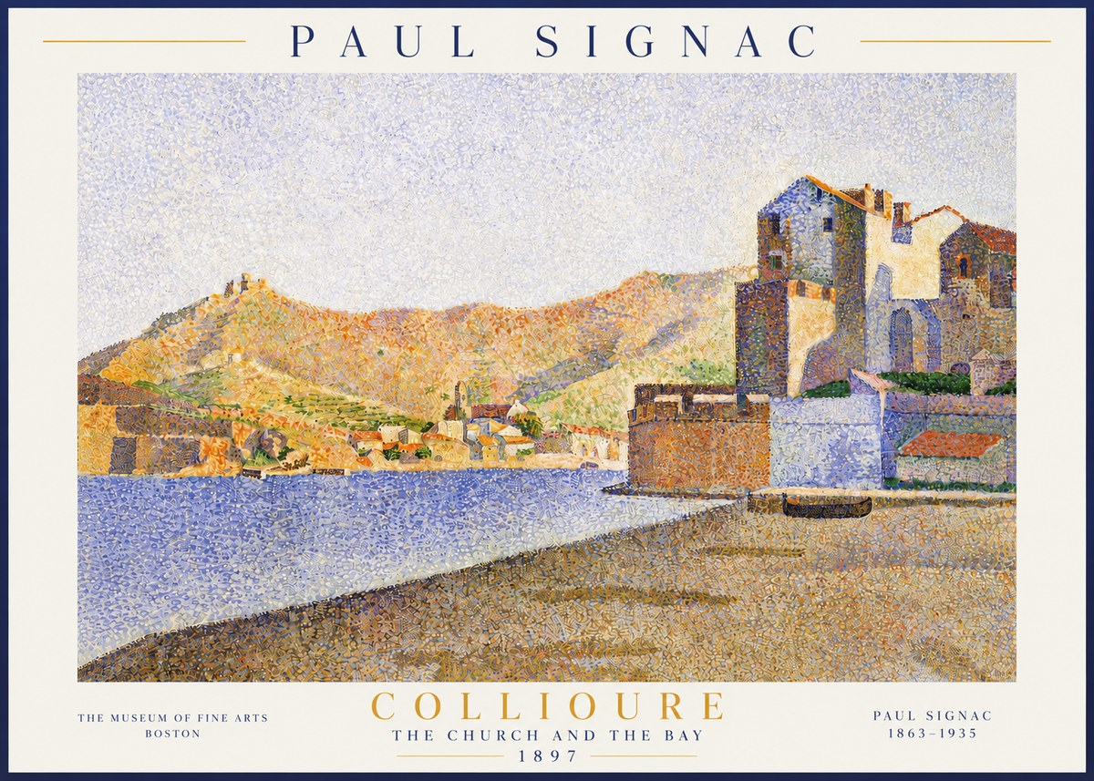 Signac Collioure - the Church and the Bay No3 - Póster