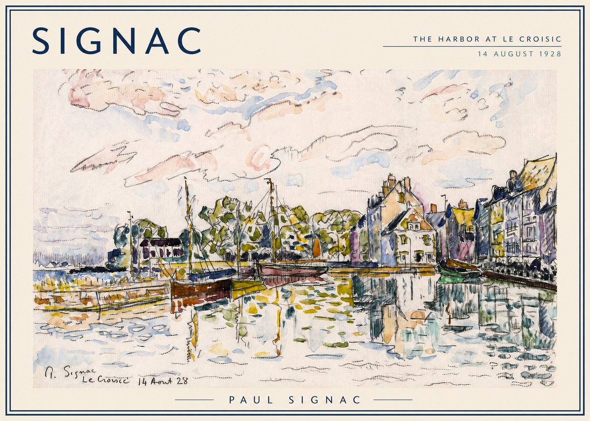 Signac The Harbor at Le Croisic No3 - Póster