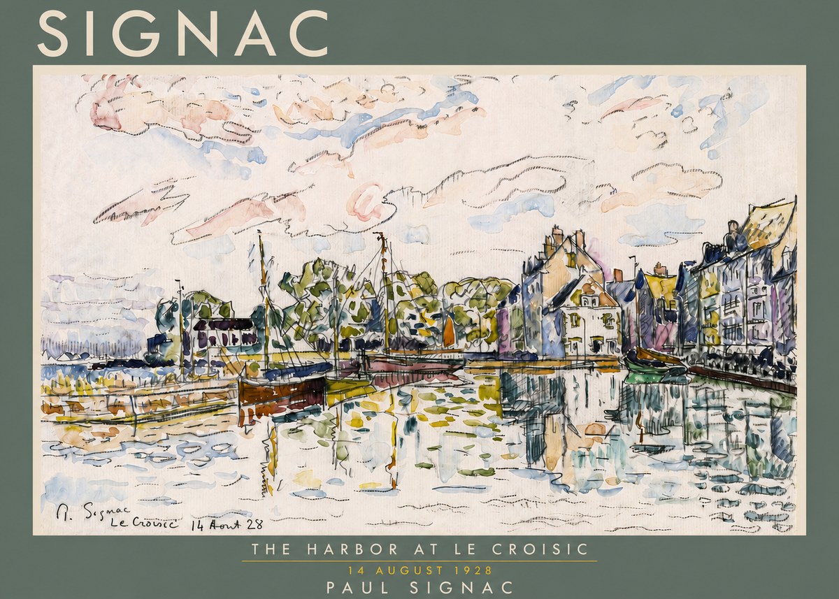 Signac The Harbor at Le Croisic No4 - Póster