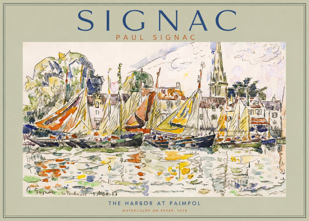 Signac The Harbor at Paimpol No5 - Póster