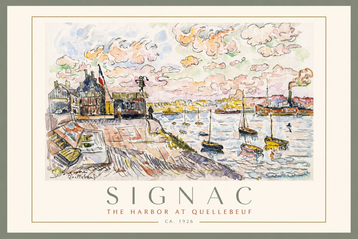 Signac The Harbor at Quellebeuf No3 - Póster