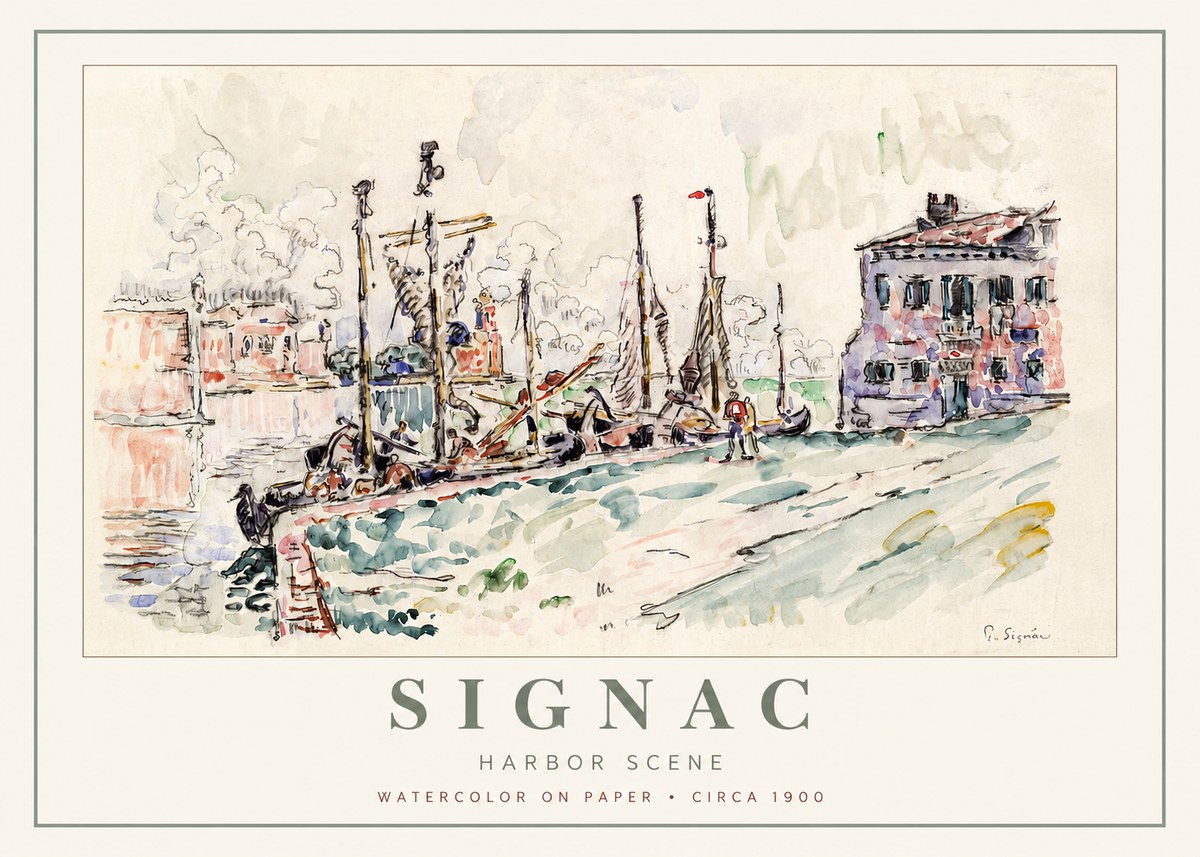 Signac Harbor Scene No2 - Póster