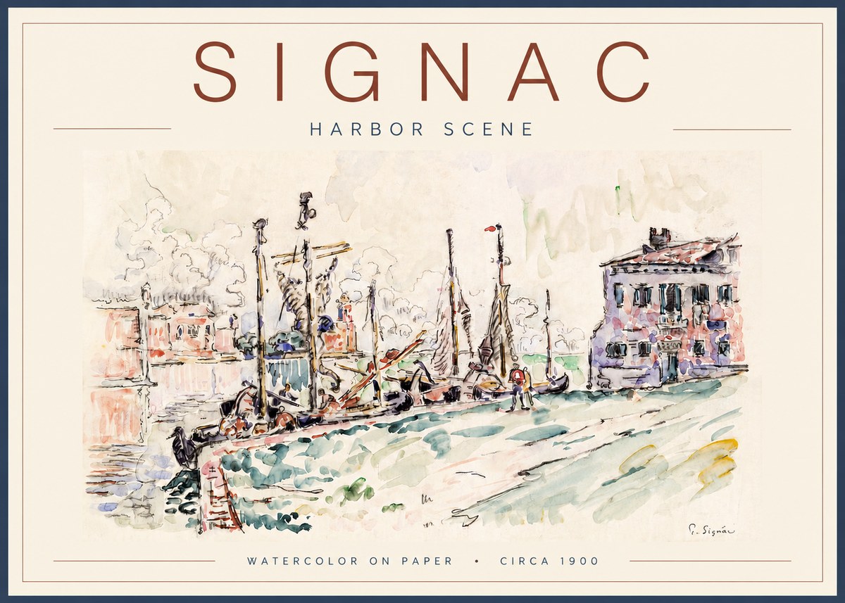 Signac Harbor Scene No3 - Póster