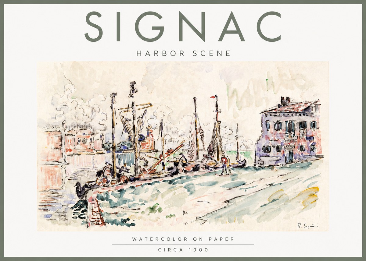 Signac Harbor Scene No4 - Póster