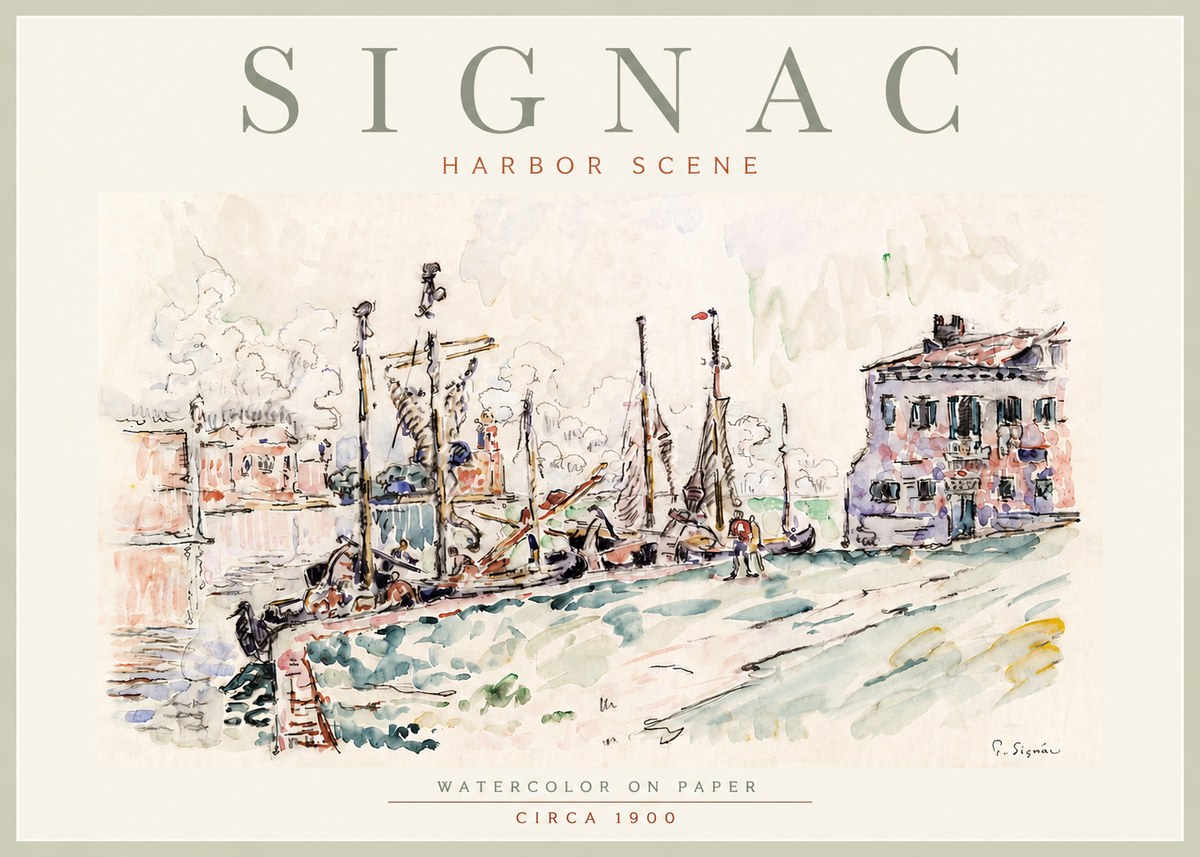 Signac Harbor Scene No6 - Póster