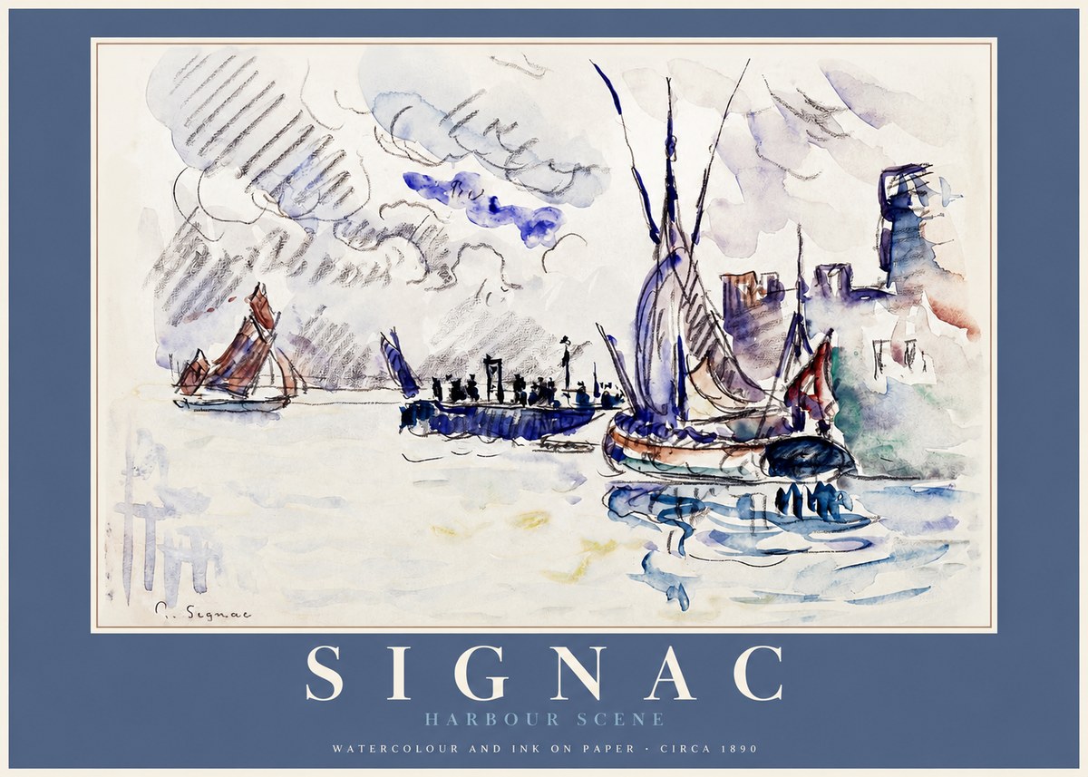 Signac Harbour Scene No2 - Póster