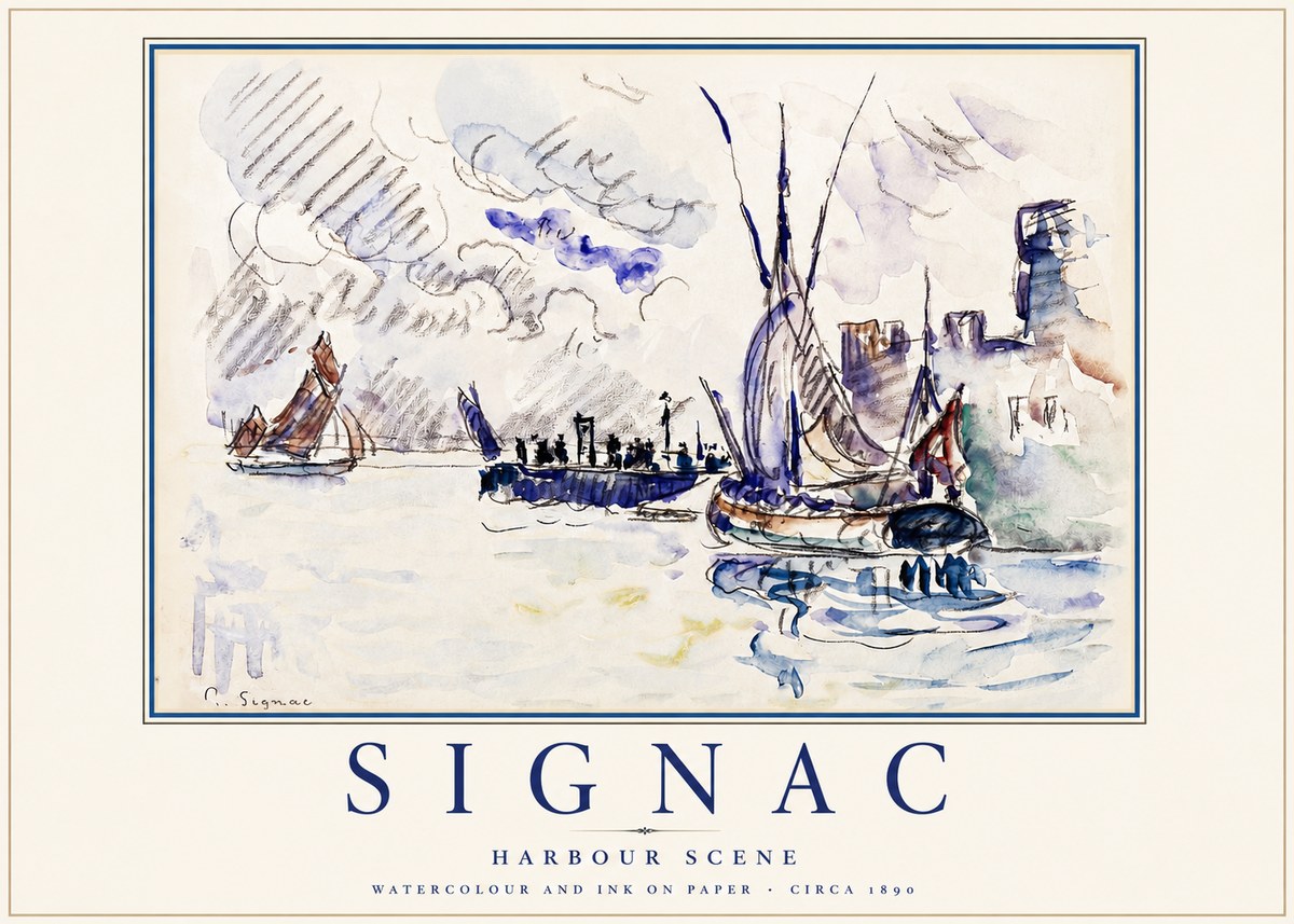Signac Harbour Scene No3 - Póster