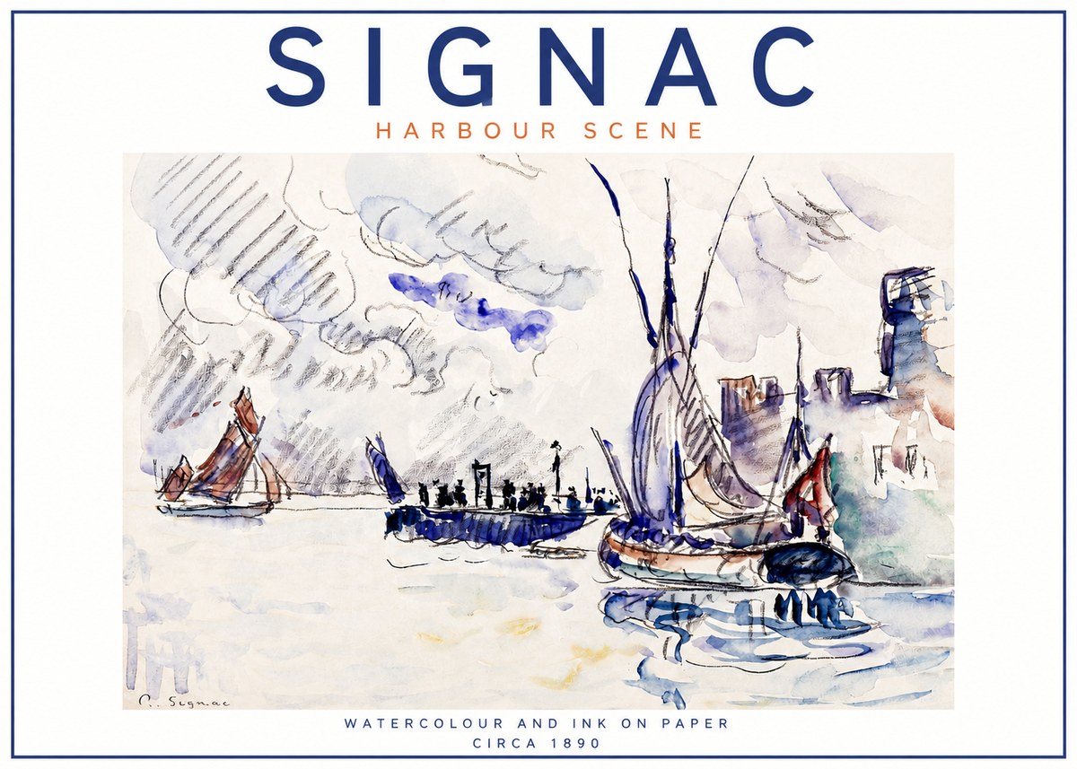 Signac Harbour Scene No4 - Póster