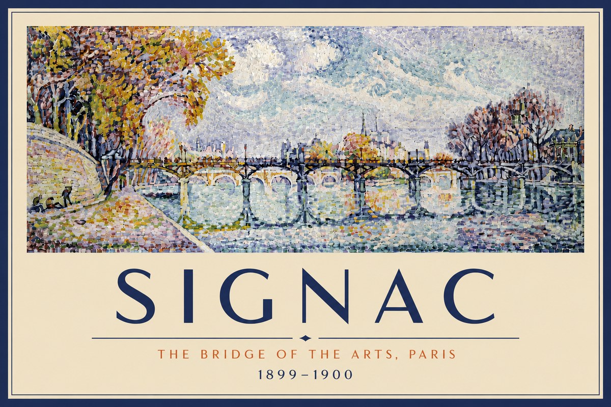 Signac The Bridge of the Arts, Paris No4 - Póster