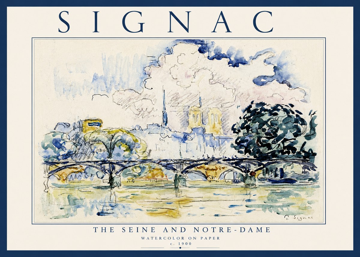 Signac The Seine and Notre-dame No6 - Póster
