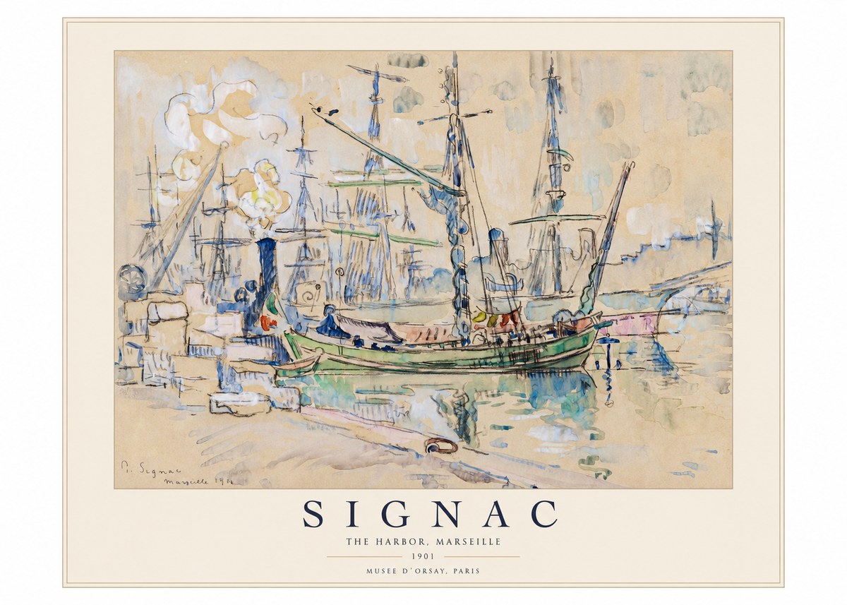 Signac The Harbor, Marseille No1 - Póster