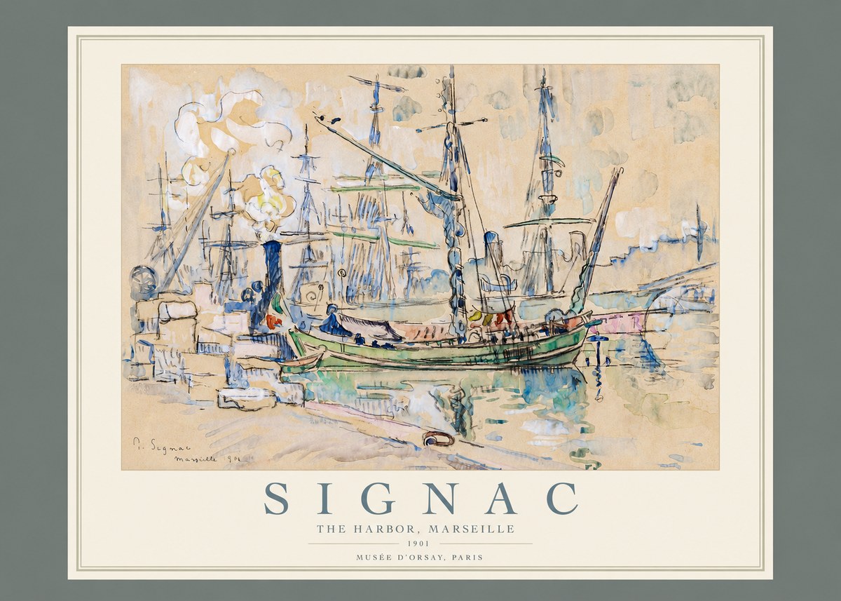 Signac The Harbor, Marseille No2 - Póster