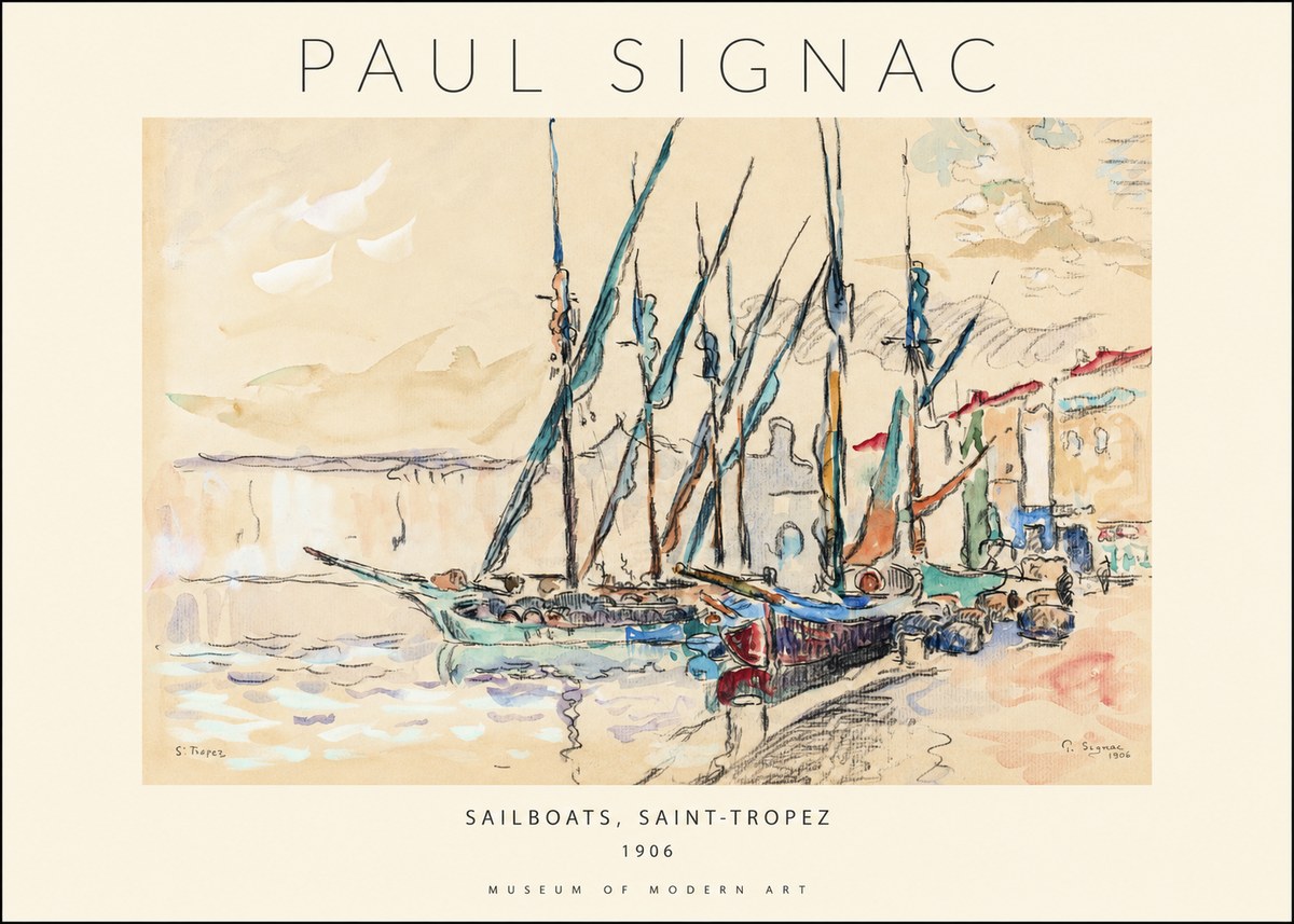 Signac Sailboats, Saint-tropez No1 - Póster