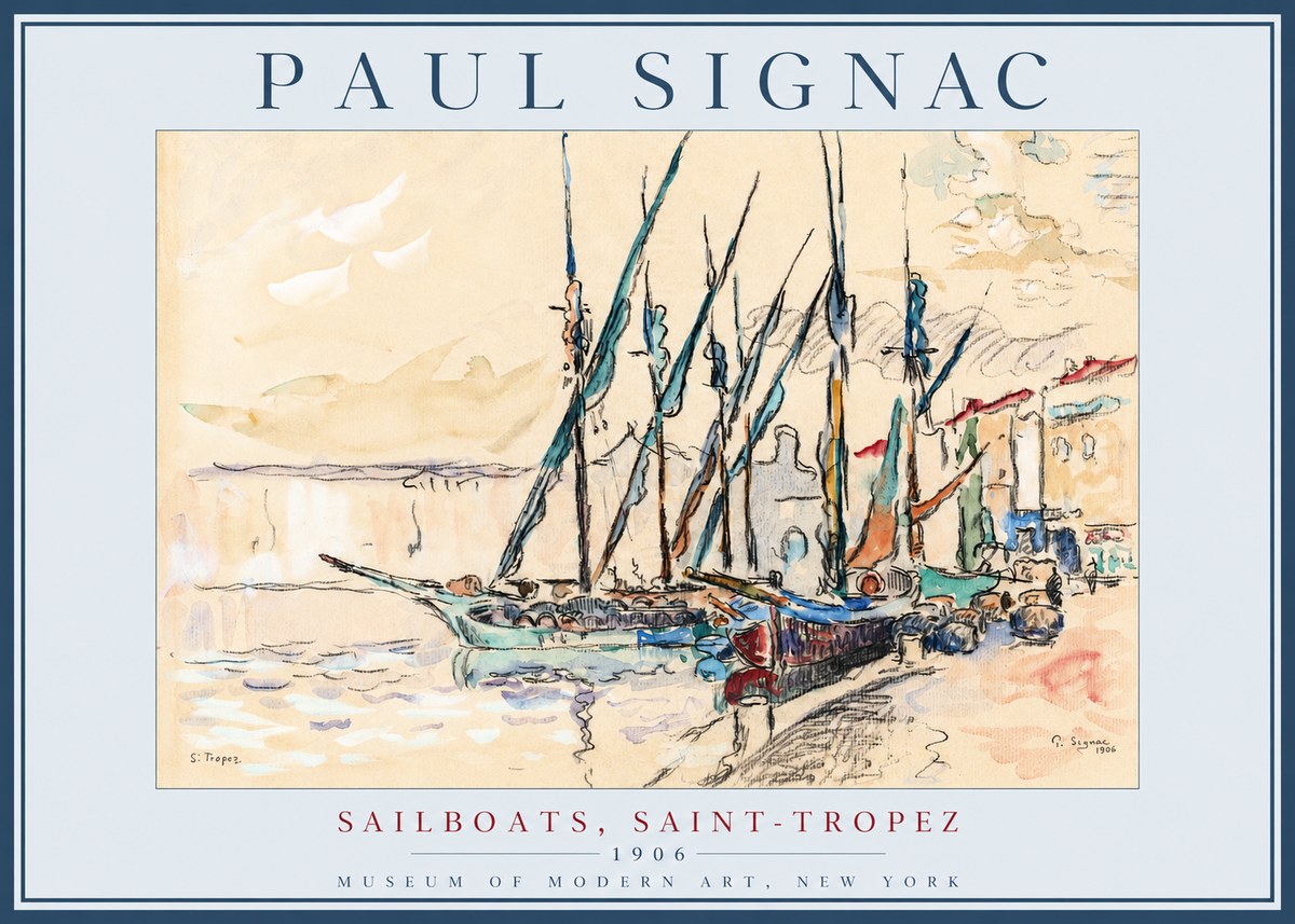 Signac Sailboats, Saint-tropez No2 - Póster