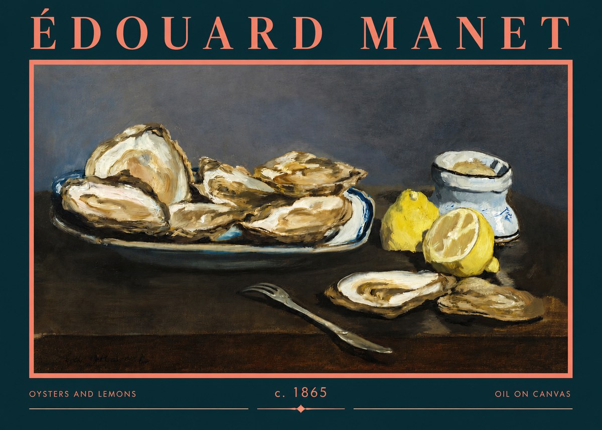 Édouard Manet Oysters and Lemons No2 - Póster