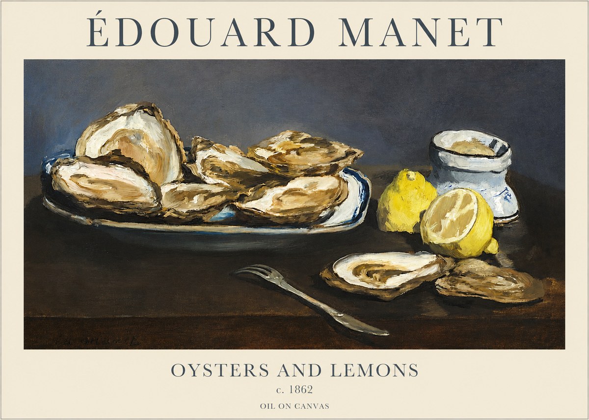 Édouard Manet Oysters and Lemons No3 - Póster