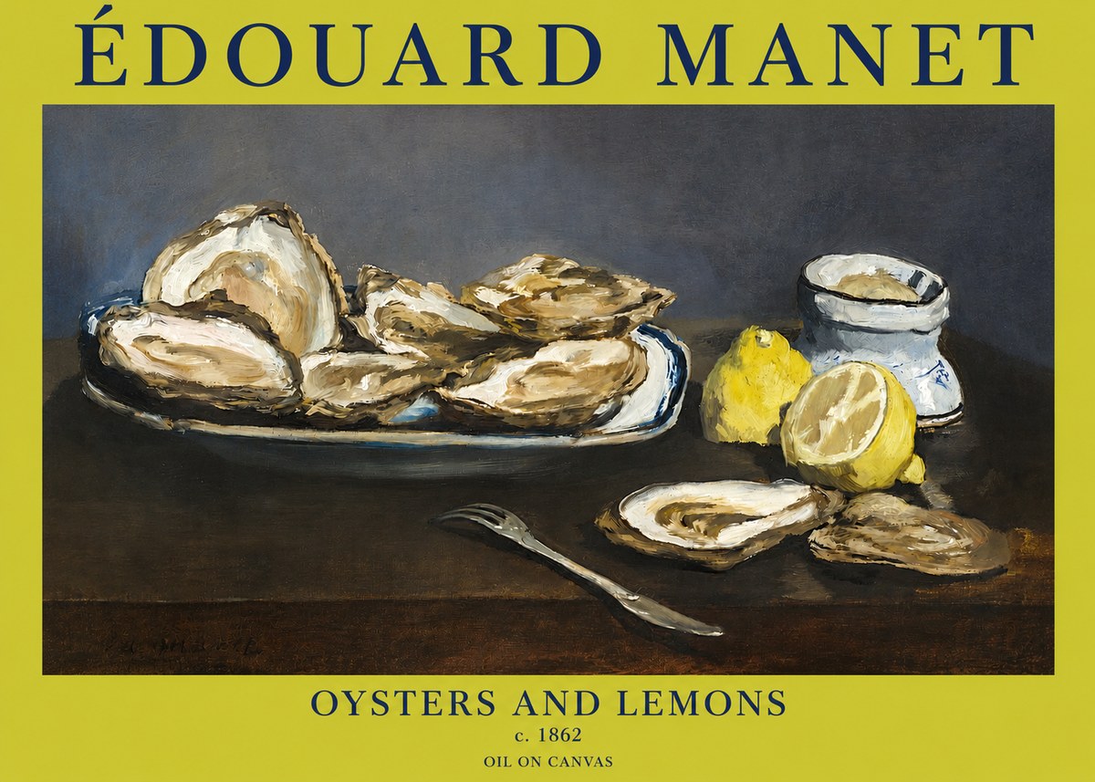 Édouard Manet Oysters and Lemons No4 - Póster
