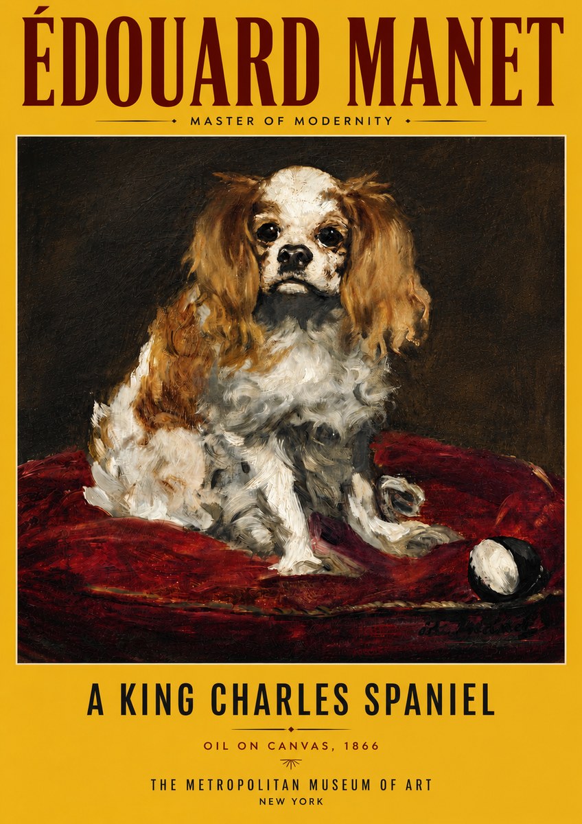 Édouard Manet A King Charles Spaniel No6 - Póster