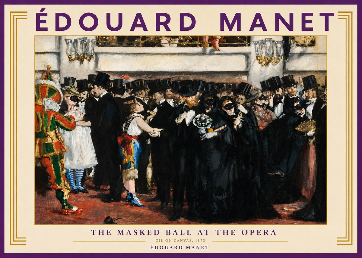 Édouard Manet The Masked Ball at the Opera No3 - Póster