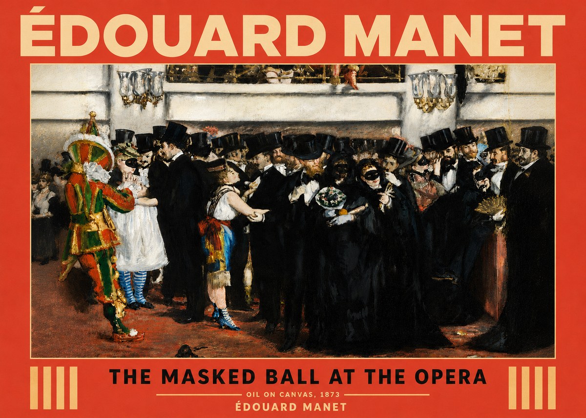 Édouard Manet The Masked Ball at the Opera No5 - Póster