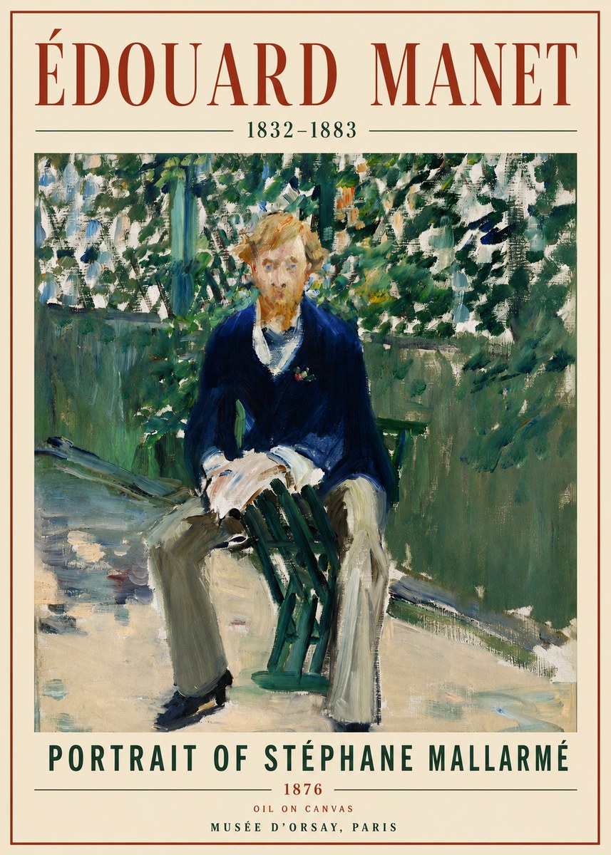 Édouard Manet Portrait of Stéphane Mallarmé II No5 - Póster