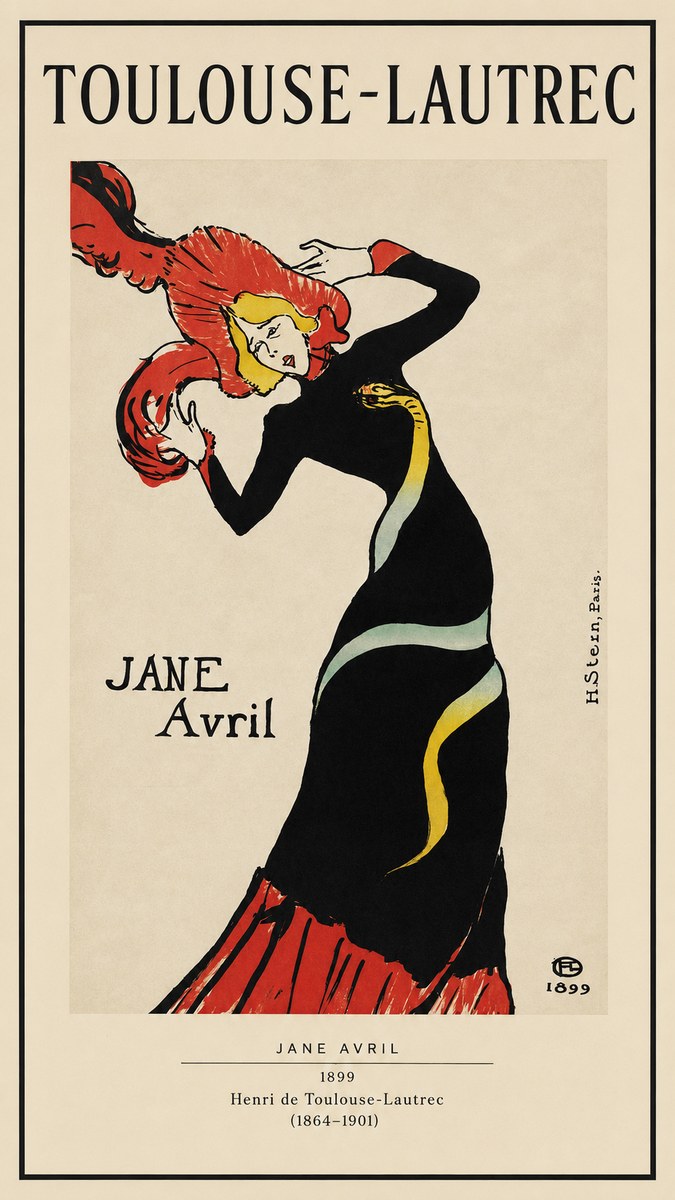 Toulouse-Lautrec Jane Avril I No1 - Póster
