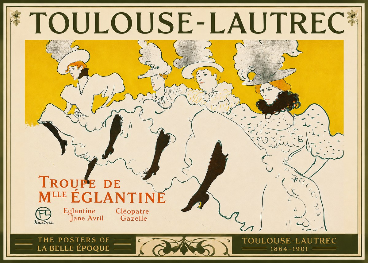Toulouse-Lautrec Troupe De Mlle Églantine No4 - Póster