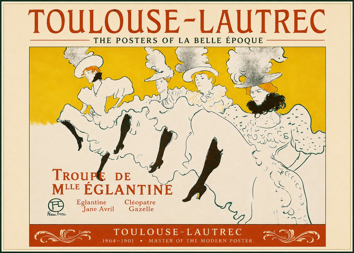 Toulouse-Lautrec Troupe De Mlle Églantine No5 - Póster