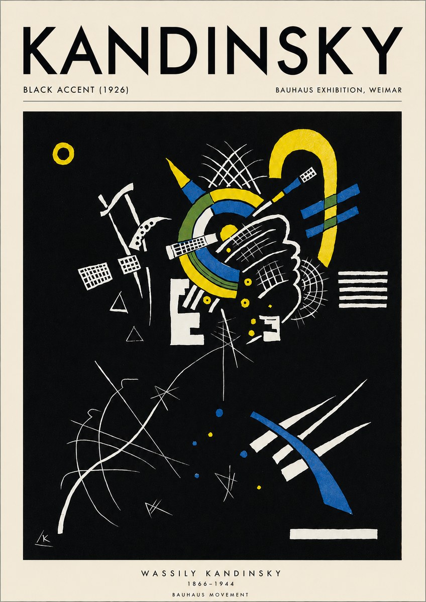 Kandinsky Black Accent (1926) No3 - Póster