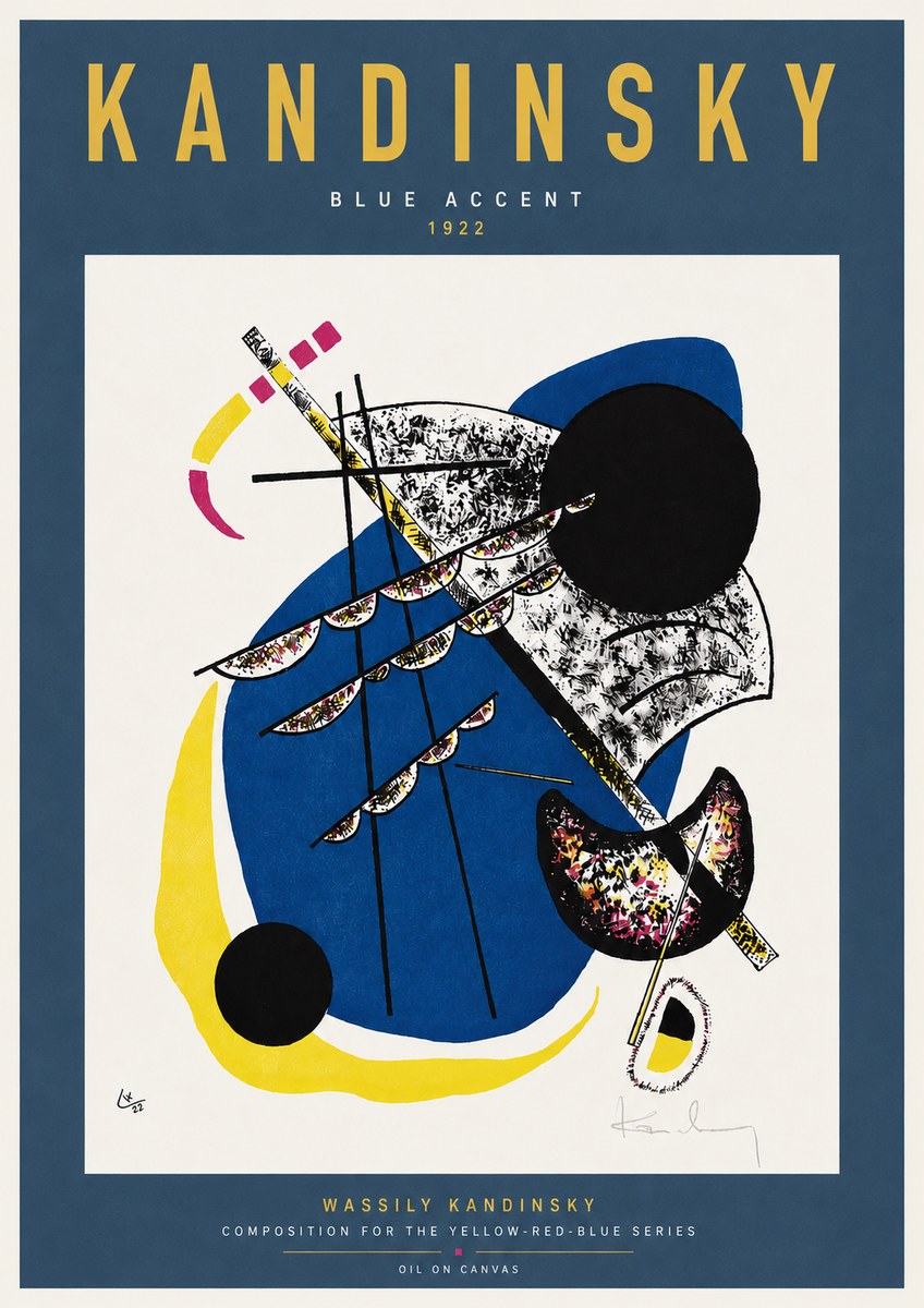 Kandinsky Blue Accent No3 - Póster
