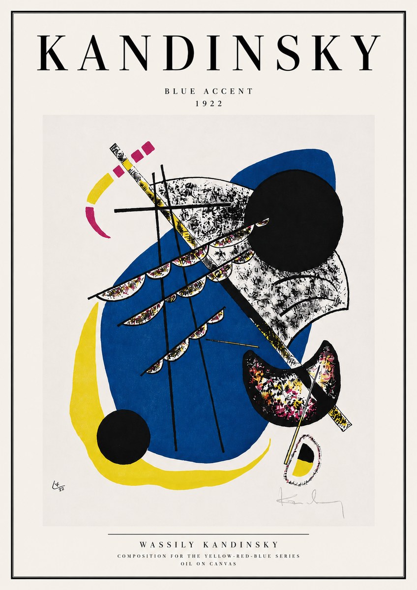 Kandinsky Blue Accent No4 - Póster