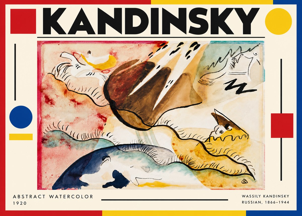Kandinsky Abstract Watercolor No3 - Póster