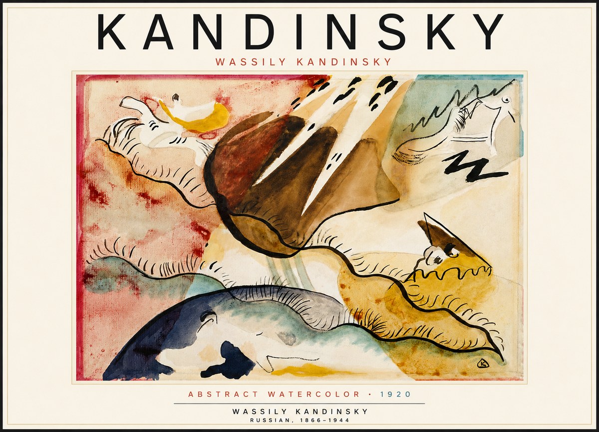 Kandinsky Abstract Watercolor No4 - Póster
