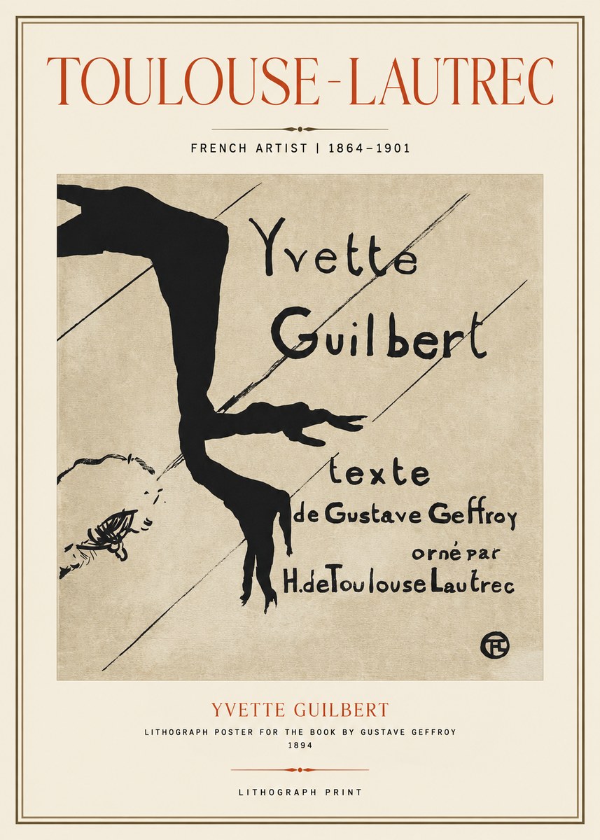 Toulouse-Lautrec Yvette Guilbert No1 - Póster