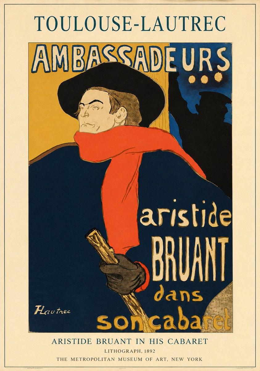 Toulouse-Lautrec Aristide Bruant in His Cabaret I No1 - Póster