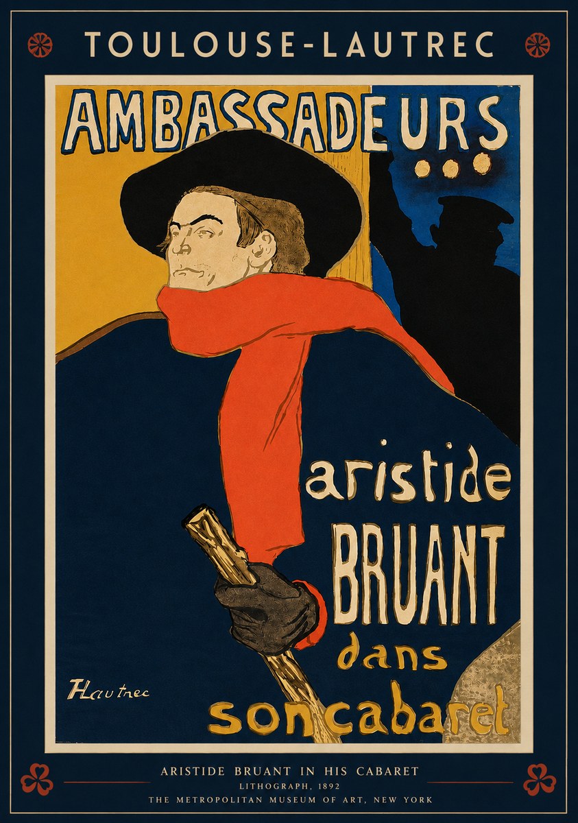 Toulouse-Lautrec Aristide Bruant in His Cabaret I No2 - Póster